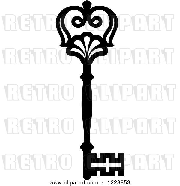 Vector Clip Art of Retro Antique Skeleton Key 46