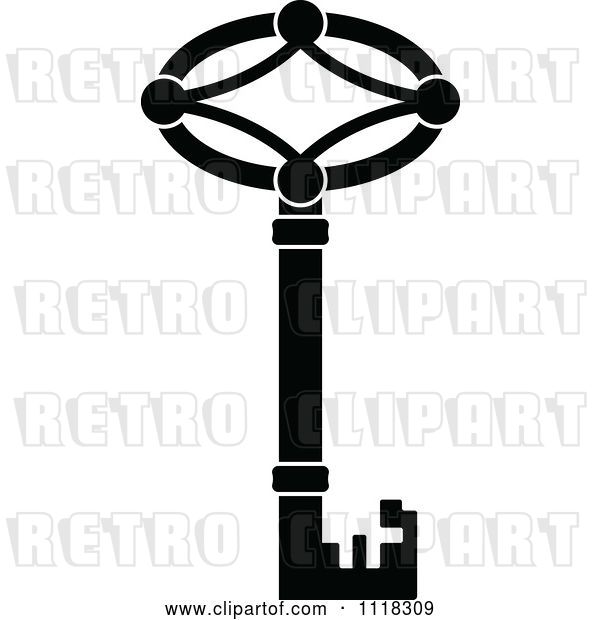 Vector Clip Art of Retro Antique Skeleton Key 6