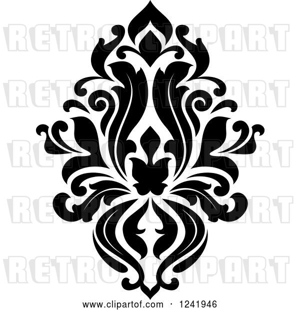 Vector Clip Art of Retro Arabesque Damask Design 17