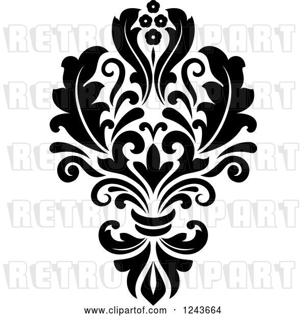 Vector Clip Art of Retro Arabesque Damask Design 25