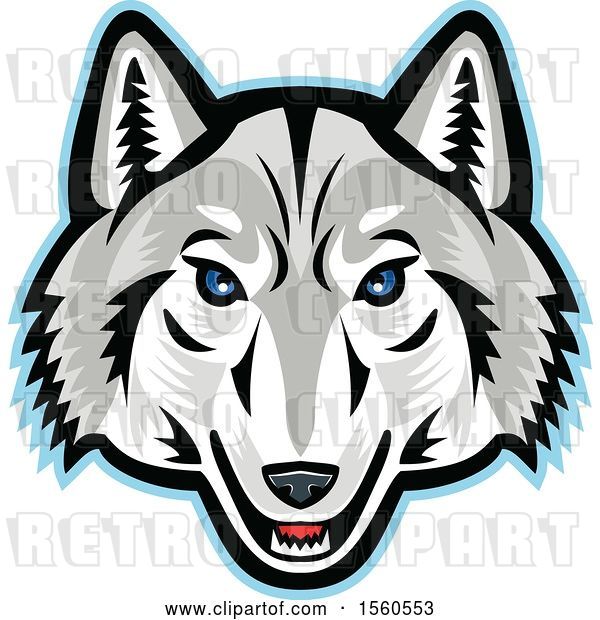 Vector Clip Art of Retro Arctic Wolf Mascot