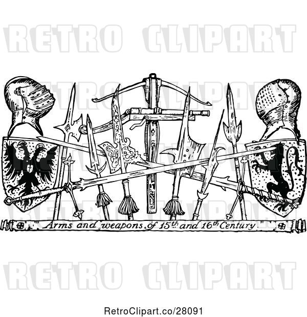 Vector Clip Art of Retro Arms and Weapons of the 15th and 16th Century