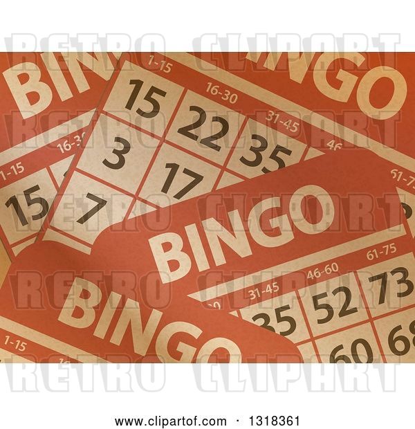 Vector Clip Art of Retro Background of Brown Paper Textured Bingo Cards