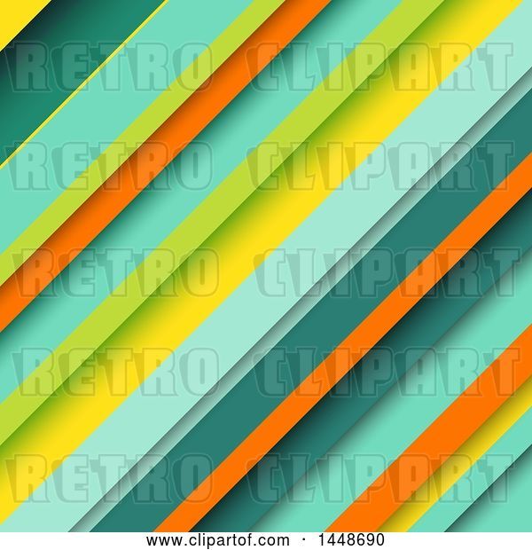 Vector Clip Art of Retro Background of Colored Diagonal Stripes