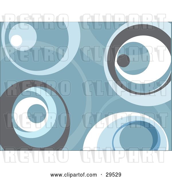 Vector Clip Art of Retro Background of Gray, Blue and White Circles