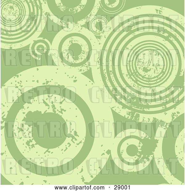 Vector Clip Art of Retro Background of Grungy Green Peeling Circles