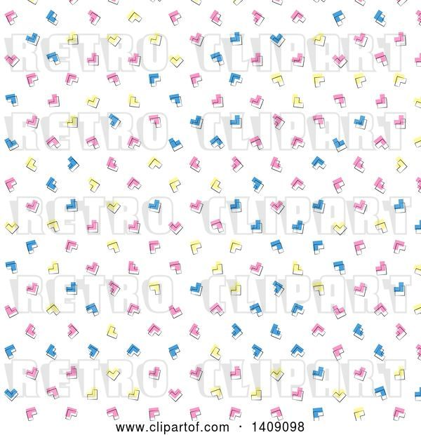 Vector Clip Art of Retro Background of Pink Blue and Yellow Hearts