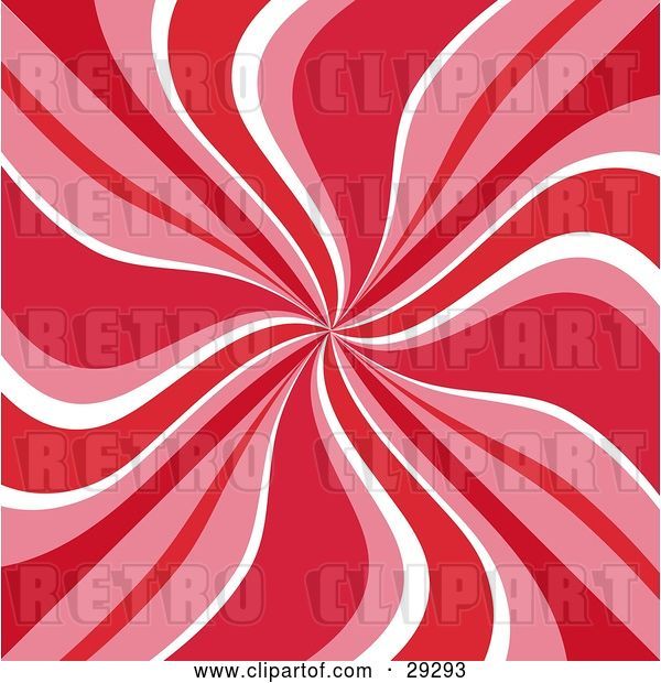 Vector Clip Art of Retro Background of Red, Pink and White Swirls