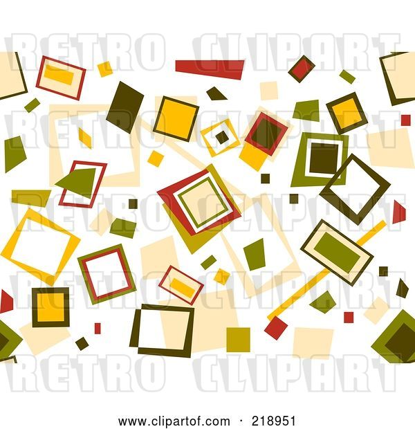 Vector Clip Art of Retro Background of Scattered Squares on White