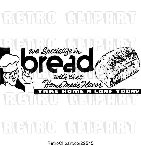 Vector Clip Art of Retro Bakery Grocery Sign