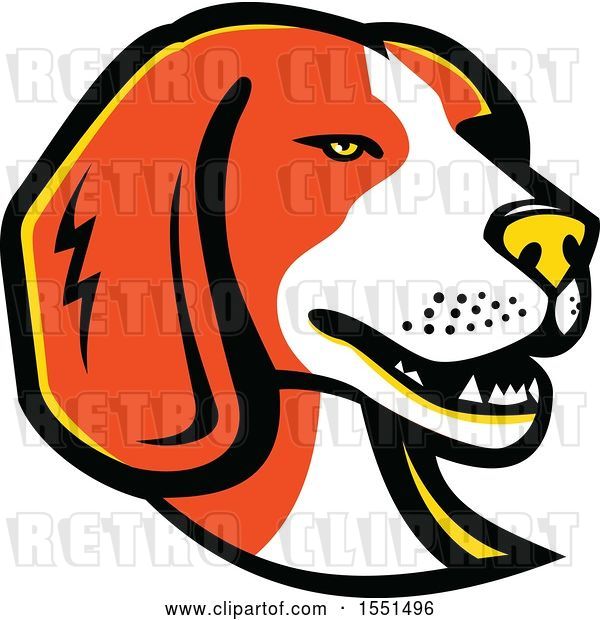 Vector Clip Art of Retro Beagle Dog Mascot Head