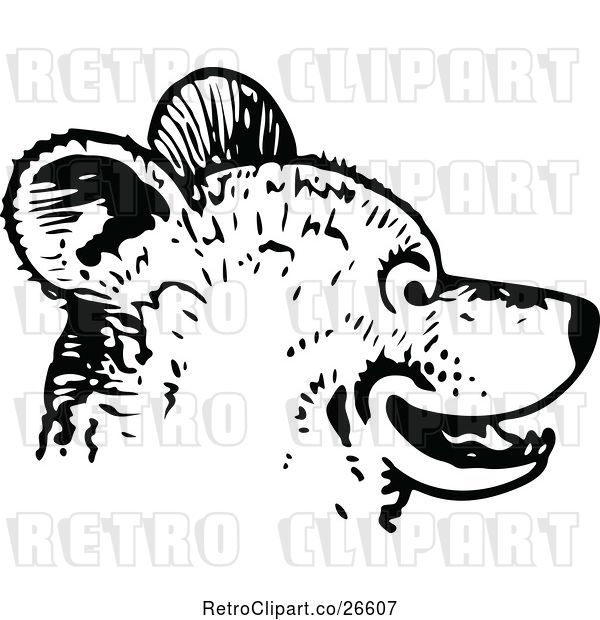 Vector Clip Art of Retro Bear Face