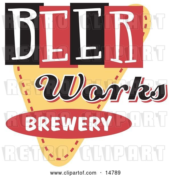 Vector Clip Art of Retro Beer Works Brewery Advertisement