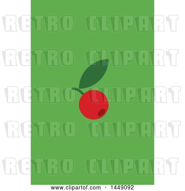 Vector Clip Art of Retro Berry Design in Flat Style on Green