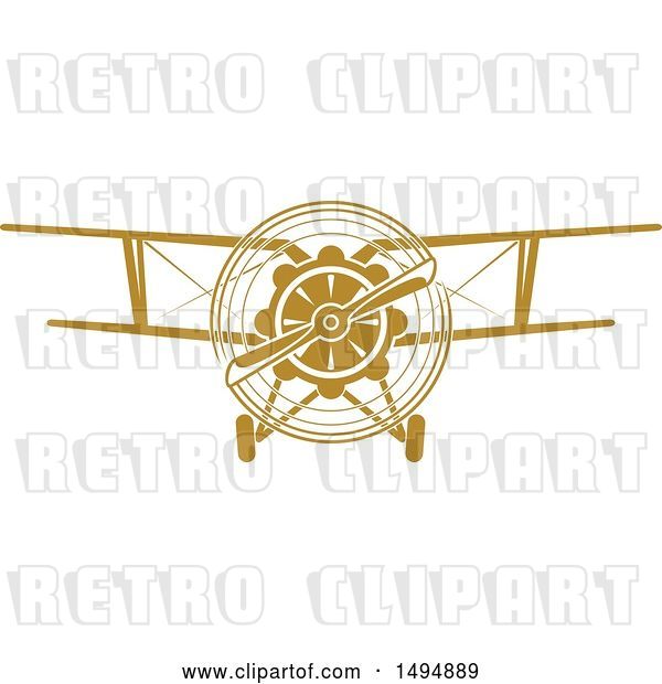 Vector Clip Art of Retro Biplane