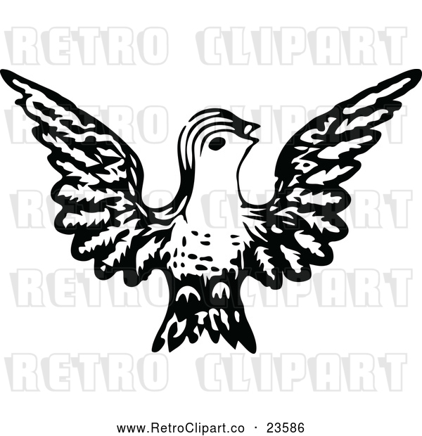 Vector Clip Art of Retro Bird 1