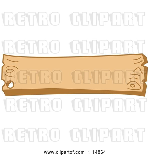Vector Clip Art of Retro Blank Wooden Western Style Sign with a Nail Hole