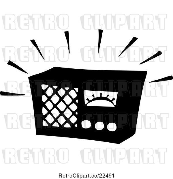 Vector Clip Art of Retro Blaring Radio