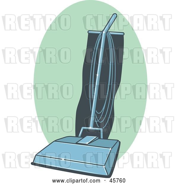 Vector Clip Art of Retro Blue and Teal Vacuum Cleaner