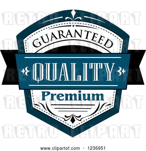 Vector Clip Art of Retro Blue Quality Label 11