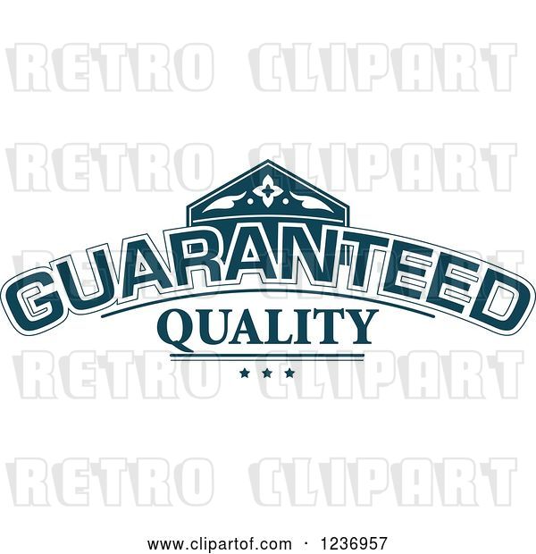 Vector Clip Art of Retro Blue Quality Label 4