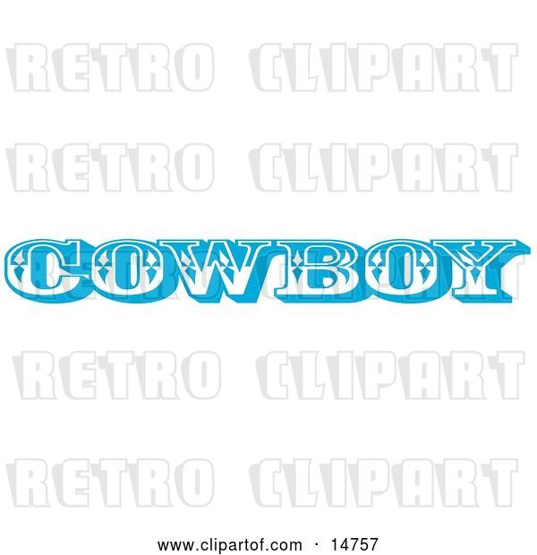 Vector Clip Art of Retro Blue Western Cowboy Restroom Sign