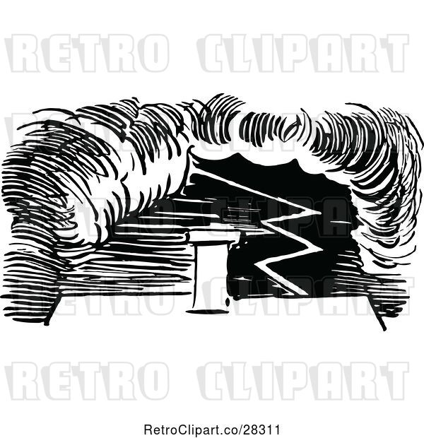 Vector Clip Art of Retro Bolt of Lightning