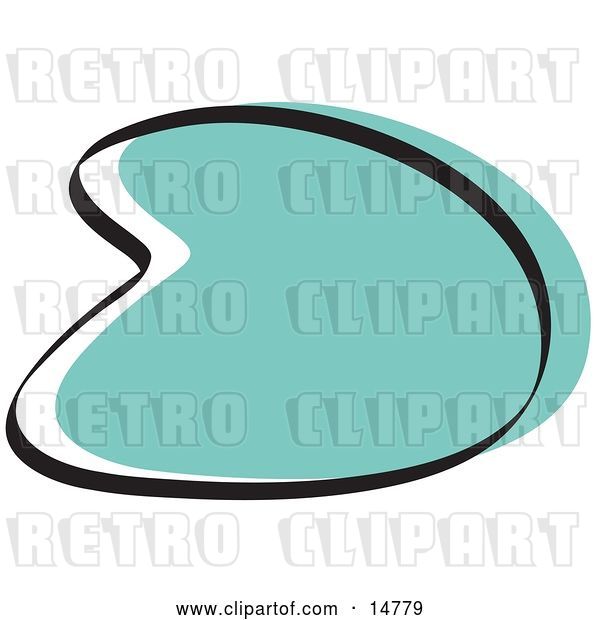Vector Clip Art of Retro Boomerang Turquoise Circle Graphic Shape Clipart Illustration