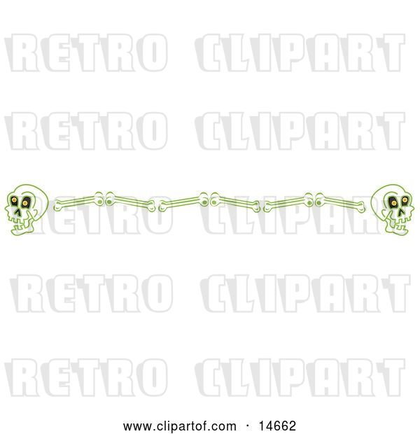 Vector Clip Art of Retro Border of Human Skulls and Bones Clipart Illustration
