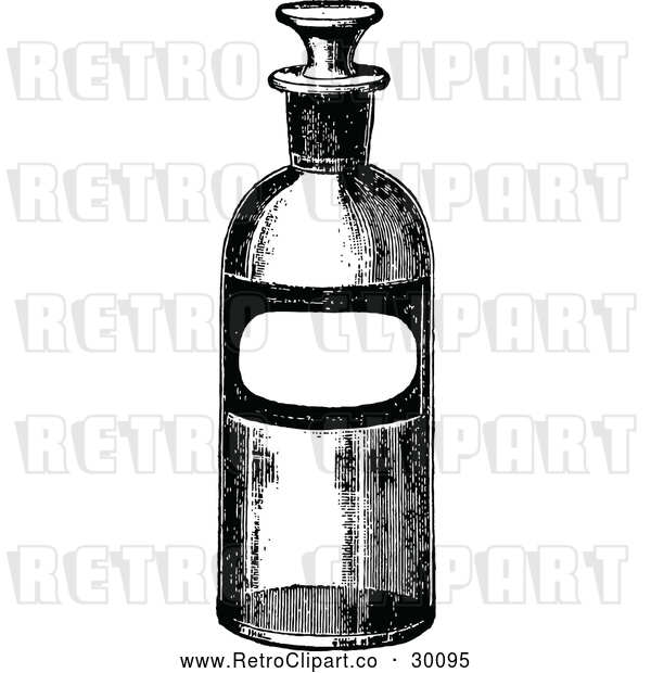 Vector Clip Art of Retro Bottle with a Blank Label