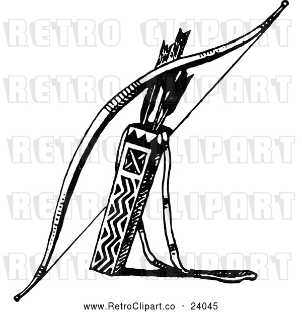 Vector Clip Art of Retro Bow with Arrows