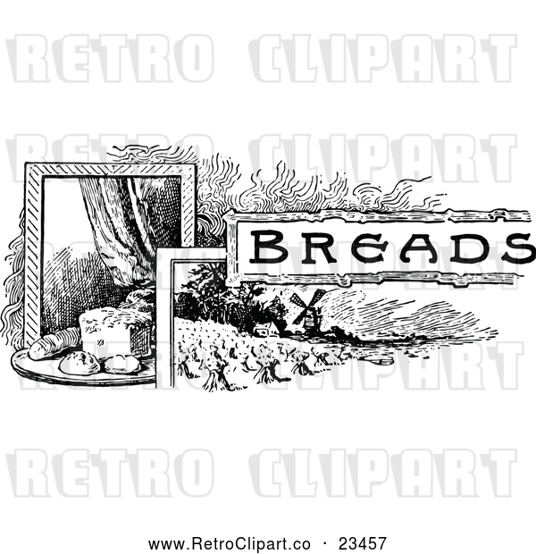 Vector Clip Art of Retro Breads Recipe Label