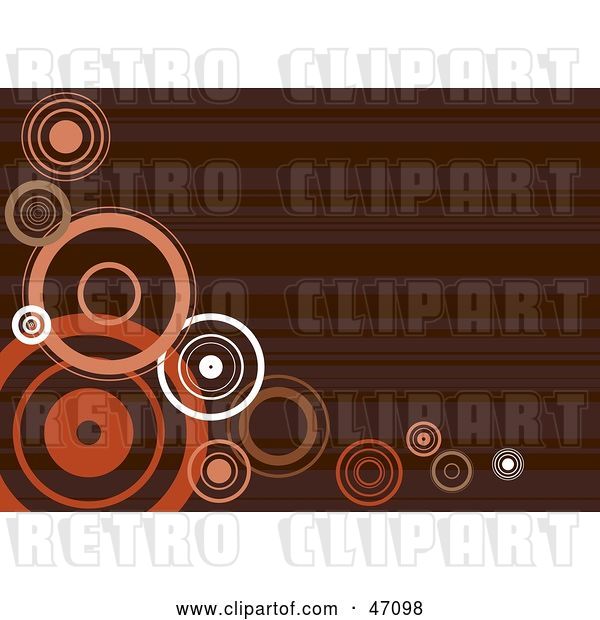 Vector Clip Art of Retro Brown Background with Circles