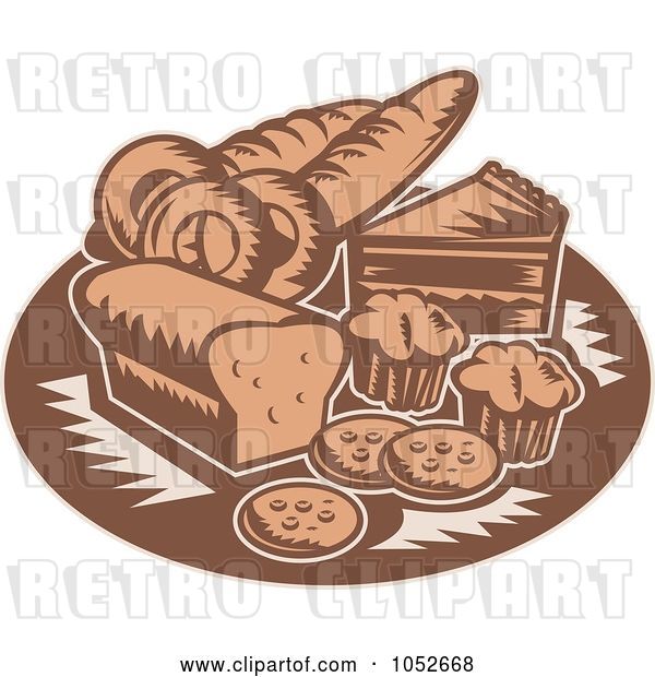 Vector Clip Art of Retro Brown Bakery Logo