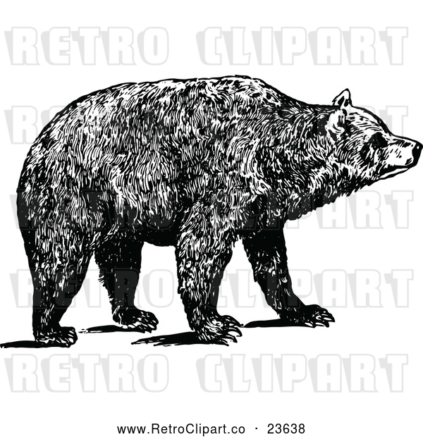 Vector Clip Art of Retro Brown Bear
