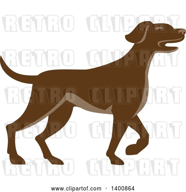 Vector Clip Art of Retro Brown Pointer Dog