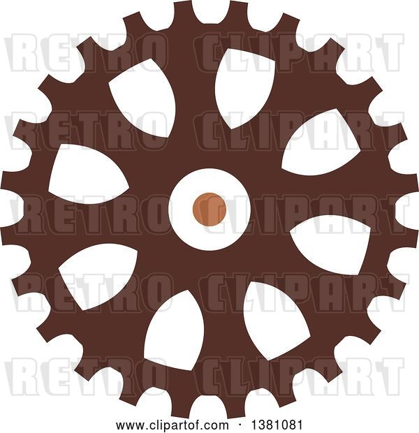 Vector Clip Art of Retro Brown Steampunk Gear Cog Wheel