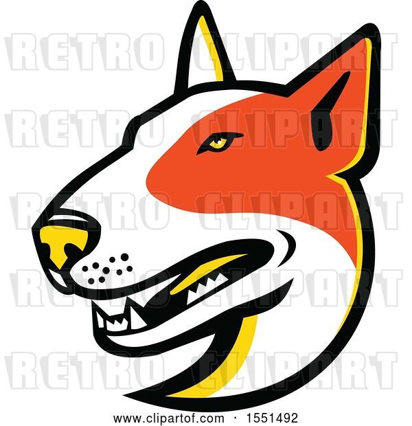 Vector Clip Art of Retro Bull Terrier Dog Mascot Head