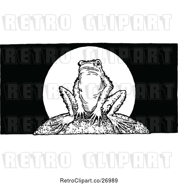 Vector Clip Art of Retro Bullfrog