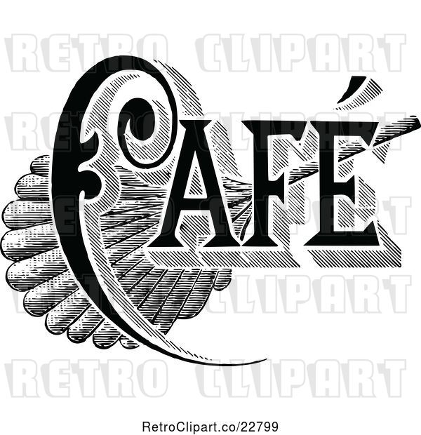 Vector Clip Art of Retro Cafe Sign 1