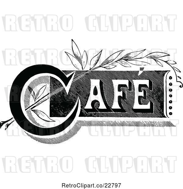Vector Clip Art of Retro Cafe Sign 2