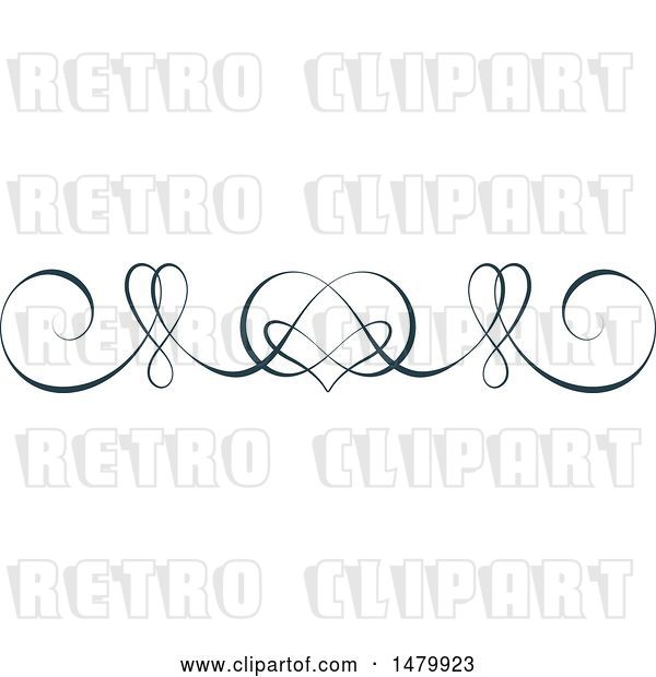 Vector Clip Art of Retro Calligraphic Heart Design Element