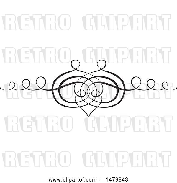 Vector Clip Art of Retro Calligraphic Heart Design Element