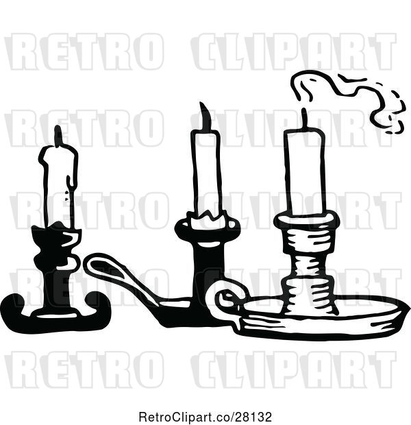 Vector Clip Art of Retro Candles