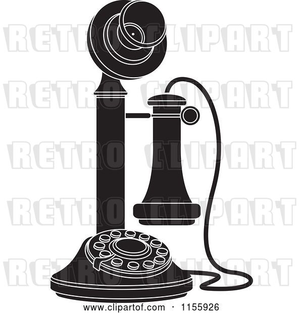 Vector Clip Art of Retro Candlestick Telephone 1