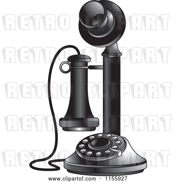 Vector Clip Art of Retro Candlestick Telephone 2