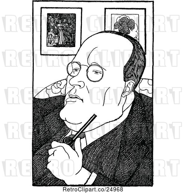 Vector Clip Art of Retro Caricature of Hugh Seymour Walople
