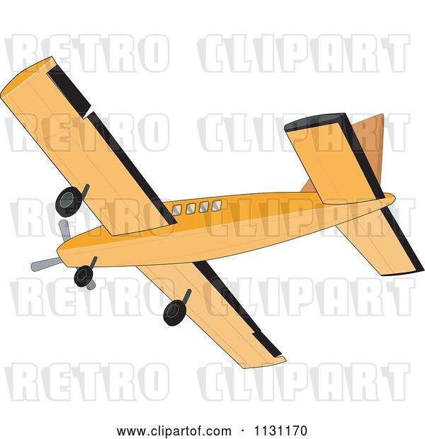 Vector Clip Art of Retro Cartoon Cessna Airplane