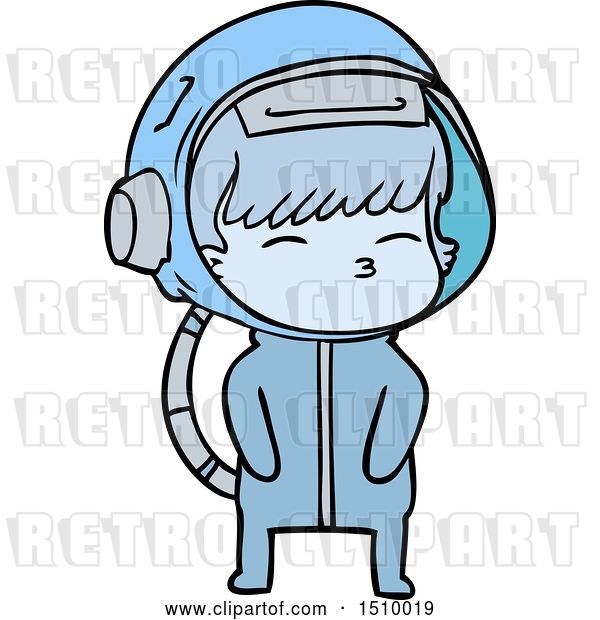 Vector Clip Art of Retro Cartoon Curious Astronaut