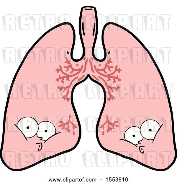 Vector Clip Art of Retro Cartoon Lungs